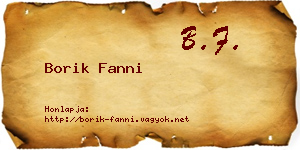 Borik Fanni névjegykártya