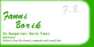 fanni borik business card